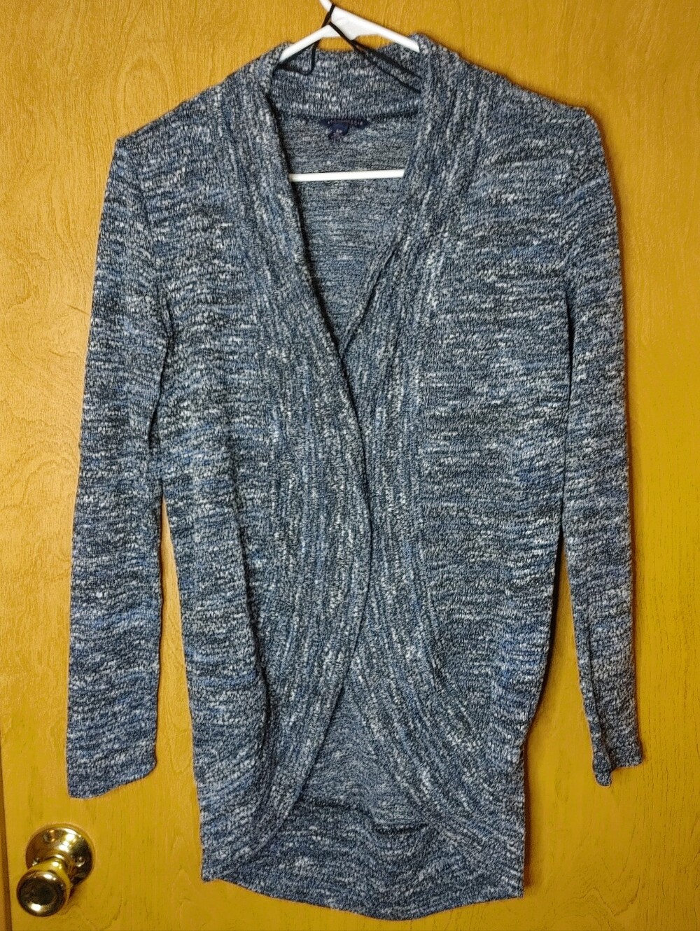 Areopostale Women’s Open-Front Marled Knit Cardigan Sweater - Gray